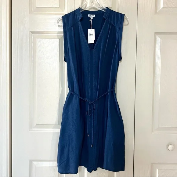 NWT Splendid Willow Tie-Waist Dark Wash Dress - Picture 2 of 13